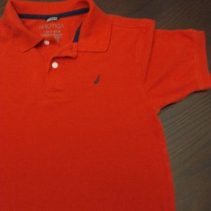 Boys Red Nautica Polo Shirt   Size L/G 14-16